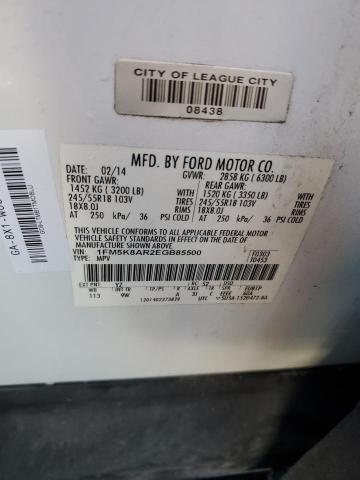 1FM5K8AR2EGB85500 - 2014 FORD EXPLORER POLICE INTERCEPTOR 白色 照片 14