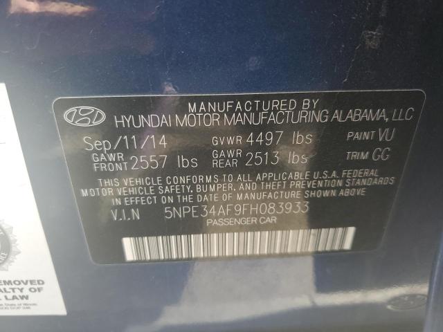 5NPE34AF9FH083933 - 2015 HYUNDAI SONATA SPORT BLUE photo 12