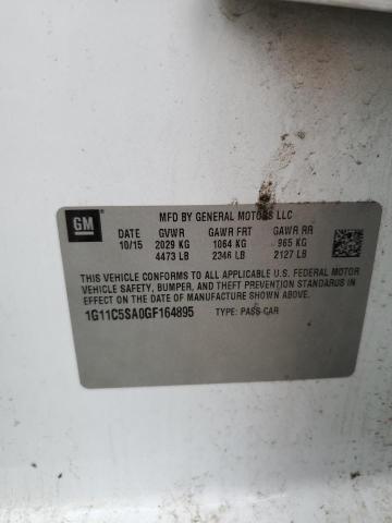 1G11C5SA0GF164895 - 2016 CHEVROLET MALIBU LIM LT 白色 照片 12