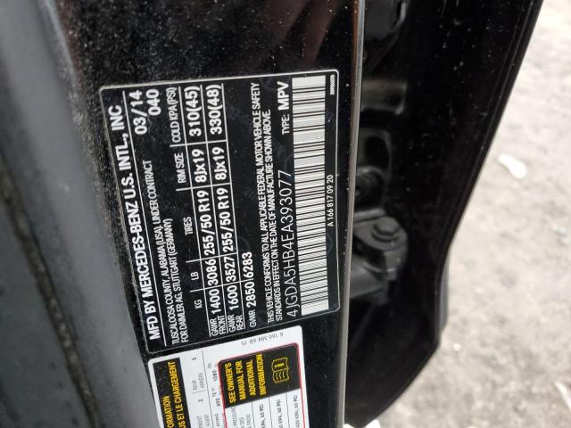 4JGDA5HB4EA393077 - 2014 MERCEDES-BENZ ML 350 4MATIC BLACK photo 13