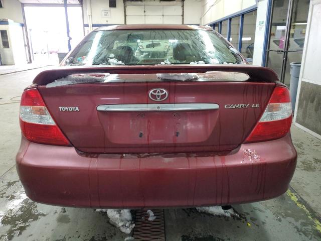 JTDBE32K730176834 - 2003 TOYOTA CAMRY LE RED photo 6
