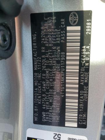 4T1G11AKXPU117908 - 2023 TOYOTA CAMRY SE NIGHT SHADE SILVER photo 13