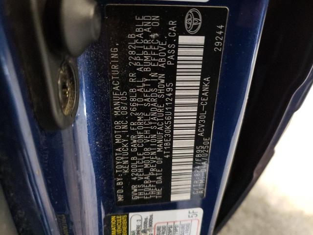 4T1BE30K56U112495 - 2006 TOYOTA CAMRY LE BLUE photo 12