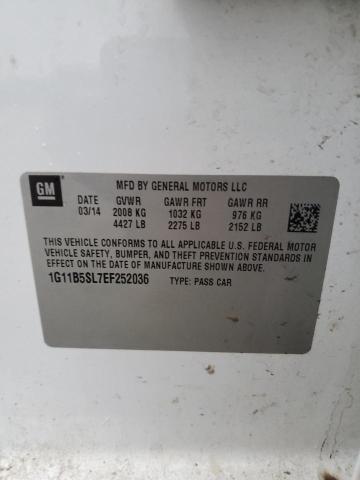 1G11B5SL7EF252036 - 2014 CHEVROLET MALIBU LS WHITE photo 12