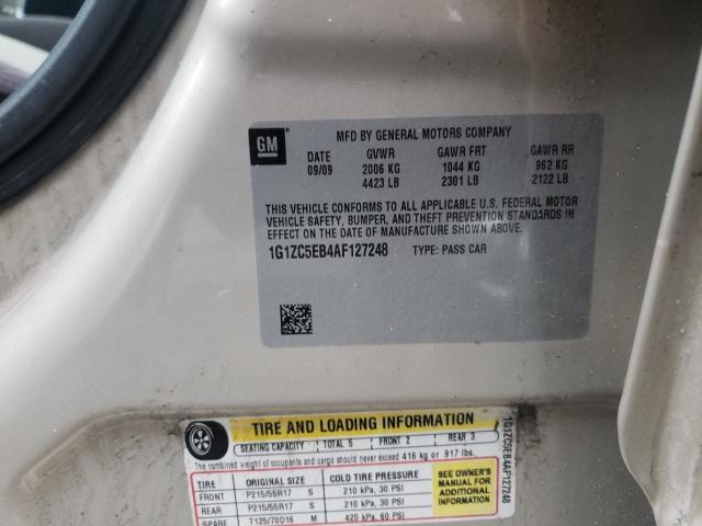 1G1ZC5EB4AF127248 - 2010 CHEVROLET MALIBU 1LT TAN photo 12
