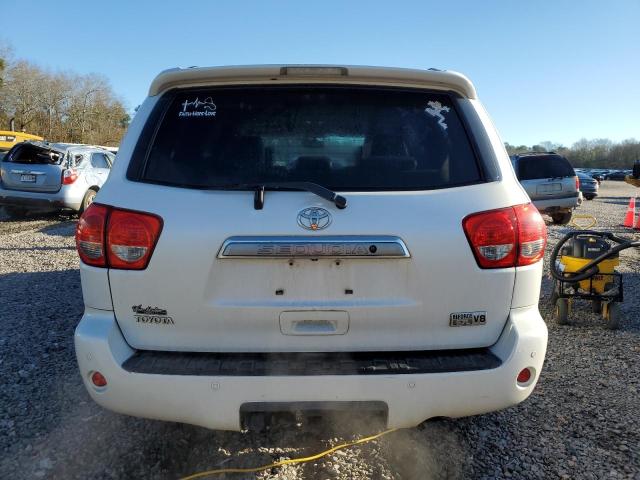 5TDBY67A88S010500 - 2008 TOYOTA SEQUOIA PLATINUM WHITE photo 6