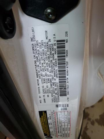 5TEUU42N36Z221672 - 2006 TOYOTA TACOMA ACCESS CAB თეთრი ფოტო 12