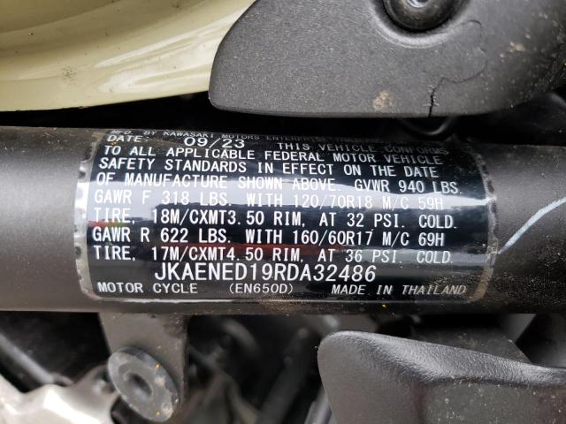 JKAENED19RDA32486 - 2024 KAWASAKI EN650 D CREAM photo 9
