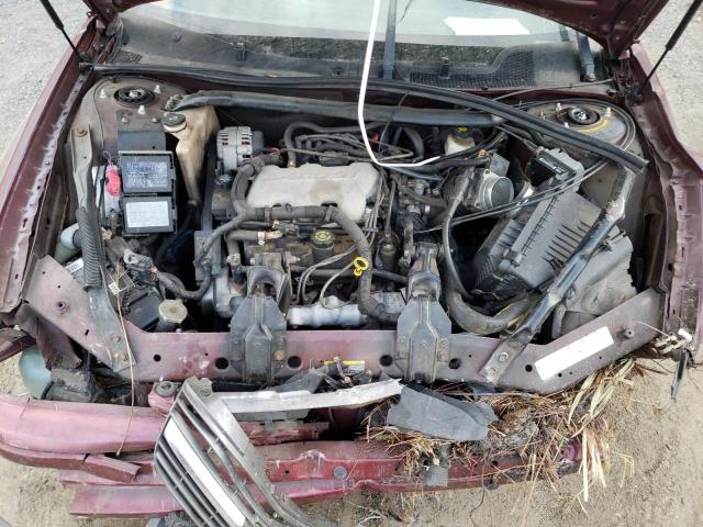 2G1WF52E129228699 - 2002 CHEVROLET IMPALA BURGUNDY photo 11