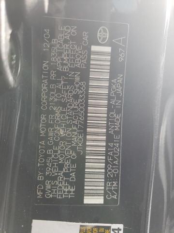 JTKDE177650033368 - 2005 TOYOTA SCION TC შავი ფოტო 12