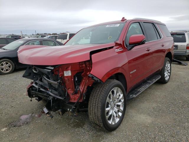 1GNSKTKL0MR448730 - 2021 CHEVROLET TAHOE K1500 HIGH COUNTRY BURGUNDY photo 2