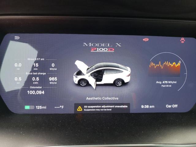 5YJXCAE46GF017601 - 2016 TESLA MODEL X WHITE photo 9