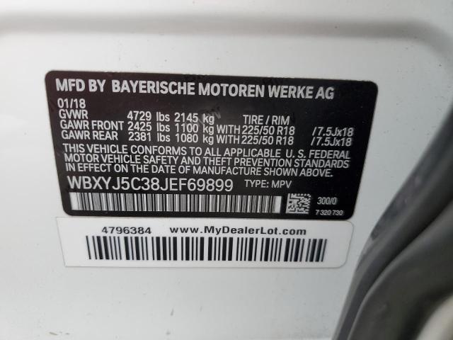 WBXYJ5C38JEF69899 - 2018 BMW X2 XDRIVE28I WHITE photo 13