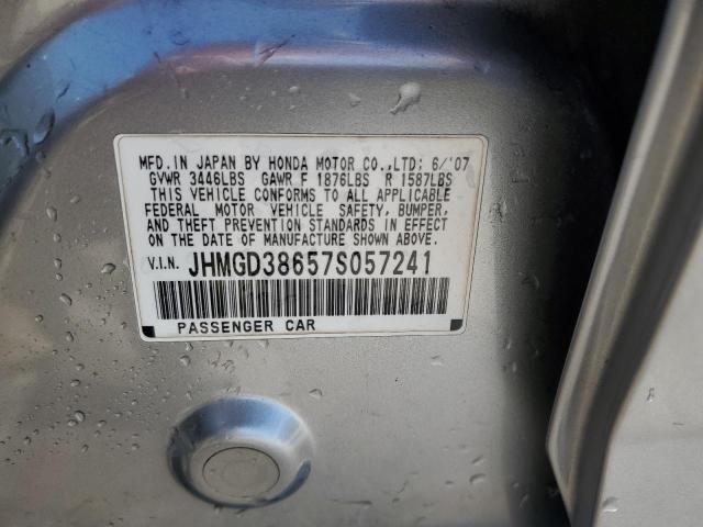 JHMGD38657S057241 - 2007 HONDA FIT S ვერცხლისფერი ფოტო 13