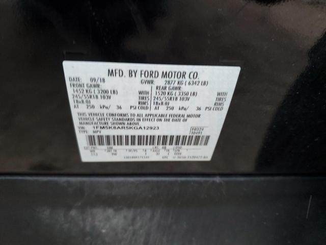 1FM5K8AR5KGA12923 - 2019 FORD EXPLORER POLICE INTERCEPTOR 黑色 照片 12