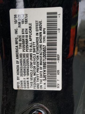 5J6YH18907L005657 - 2007 HONDA ELEMENT SC BLACK photo 13