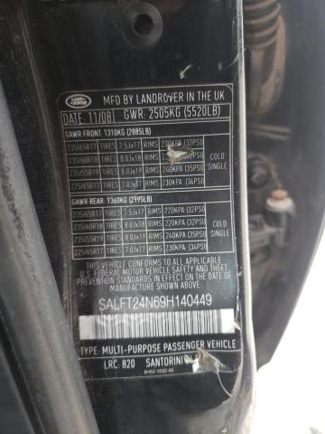 SALFT24N69H140449 - 2009 LAND ROVER LR2 HSE TECHNOLOGY BLACK photo 13