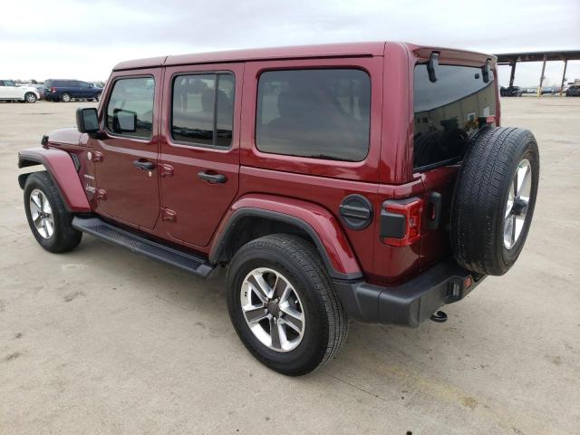 1C4HJXEN3MW706167 - 2021 JEEP WRANGLER U SAHARA BURGUNDY photo 2