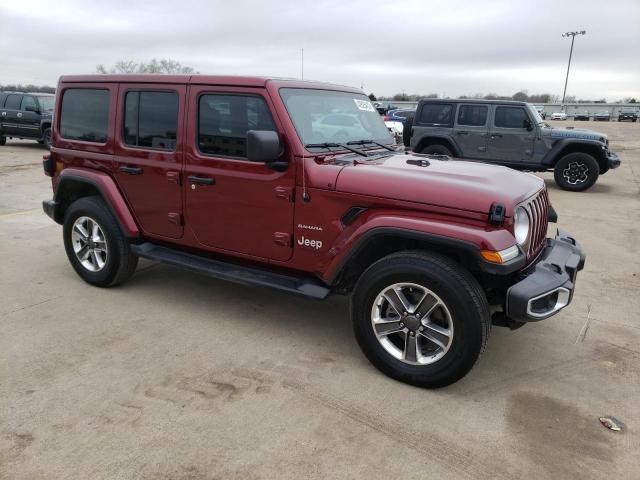 1C4HJXEN3MW706167 - 2021 JEEP WRANGLER U SAHARA BURGUNDY photo 4