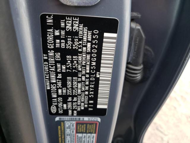 5XYRLDLC5MG002550 - 2021 KIA SORENTO S GRAY photo 13