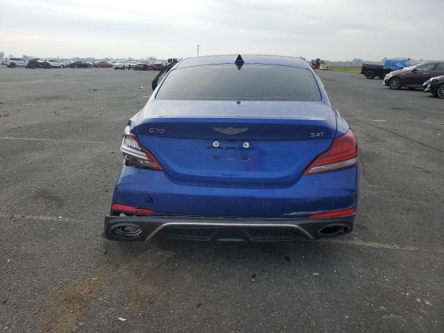 KMTG74LE2KU031160 - 2019 GENESIS G70 ELITE BLUE photo 6