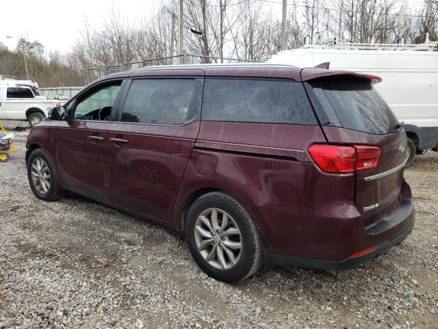 KNDMB5C16K6511368 - 2019 KIA SEDONA LX BURGUNDY photo 2