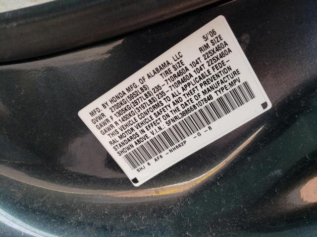 5FNRL38866B107848 - 2006 HONDA ODYSSEY TOURING GRAY photo 13