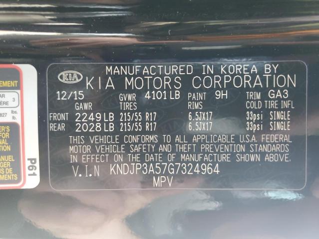 KNDJP3A57G7324964 - 2016 KIA SOUL + BLACK photo 12