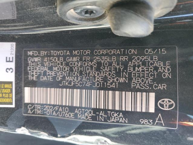 JTKJF5C74FJ011541 - 2015 TOYOTA SCION TC შავი ფოტო 12
