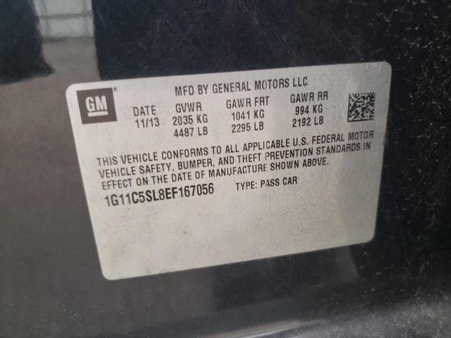 1G11C5SL8EF167056 - 2014 CHEVROLET MALIBU 1LT BLACK photo 12