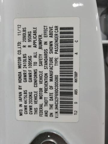 JH4CU2F69DC005080 - 2013 ACURA TSX TECH WHITE photo 12