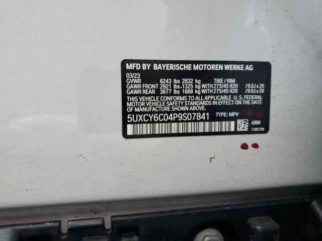 5UXCY6C04P9S07841 - 2023 BMW X6 XDRIVE40I Սպիտակ լուսանկար 14