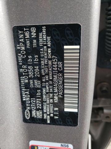 KMHLM4AG8MU144457 - 2021 HYUNDAI ELANTRA SEL CHARCOAL photo 12