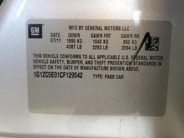 1G1ZC5E01CF129542 - 2012 CHEVROLET MALIBU 1LT SILVER photo 12