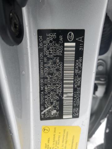 JTHBA30G155064660 - 2005 LEXUS ES 330 SILVER photo 12