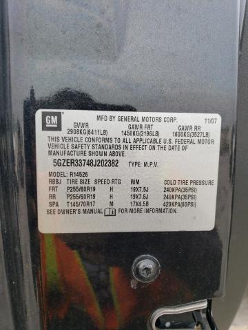 5GZER33748J202382 - 2008 SATURN OUTLOOK XR BLACK photo 12