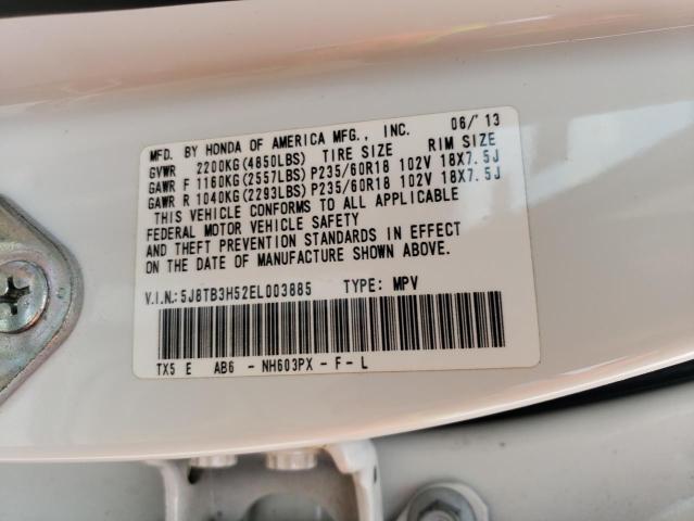 5J8TB3H52EL003885 - 2014 ACURA RDX TECHNOLOGY WHITE photo 13