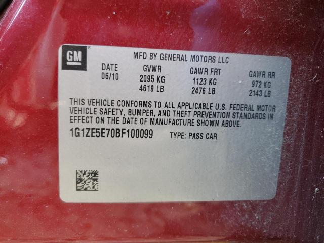 1G1ZE5E70BF100099 - 2011 CHEVROLET MALIBU LTZ წითელი ფოტო 12