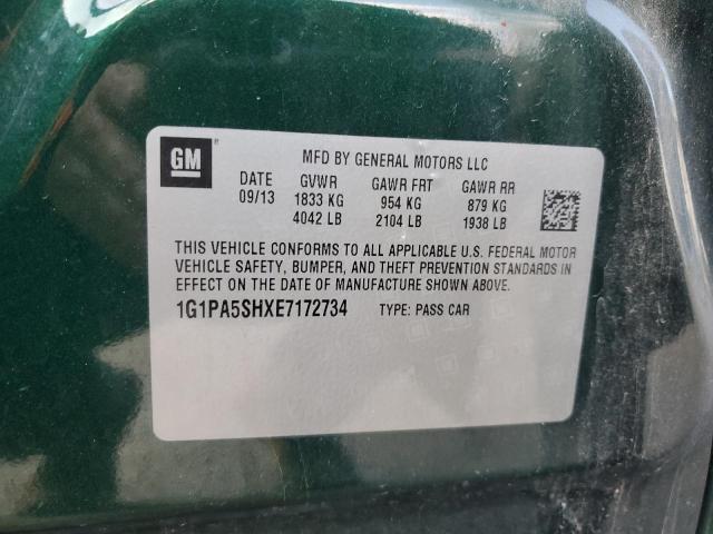 1G1PA5SHXE7172734 - 2014 CHEVROLET CRUZE LS GREEN photo 12