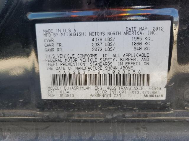 4A32B3FF9CE023958 - 2012 MITSUBISHI GALANT ES BLACK photo 12