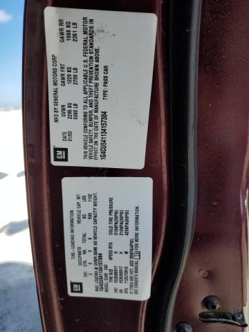 1G4CU541134157384 - 2003 BUICK PARK AVENU BURGUNDY photo 12