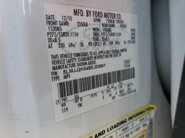 5LMJJ2H54BEJ03661 - 2011 LINCOLN NAVIGATOR თეთრი ფოტო 14