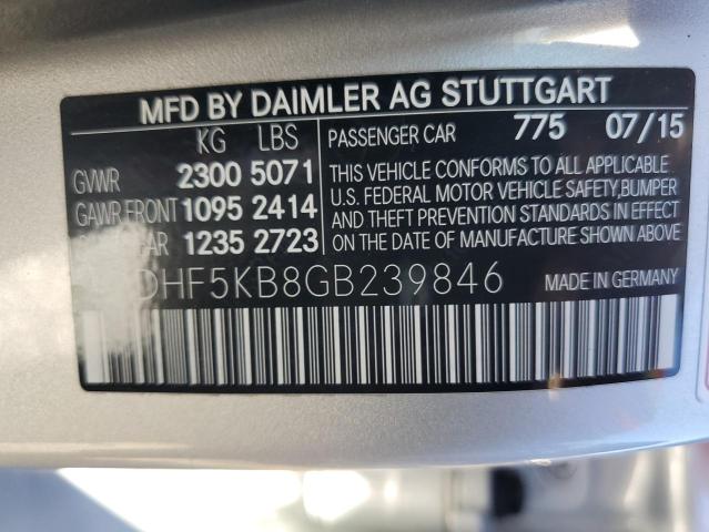 WDDHF5KB8GB239846 - 2016 MERCEDES-BENZ E 350 SILVER photo 12