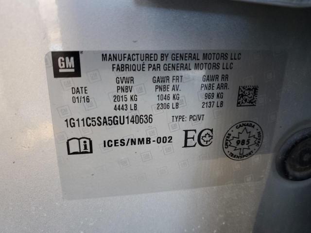 1G11C5SA5GU140636 - 2016 CHEVROLET MALIBU LIM LT 银色 照片 12