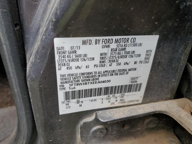 1FT8W3BTXEEA04030 - 2014 FORD F350 SUPER DUTY GRAY photo 13