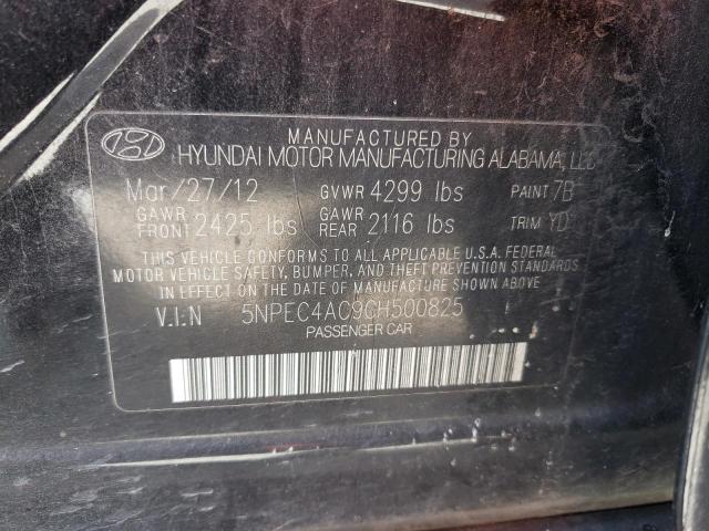 5NPEC4AC9CH500825 - 2012 HYUNDAI SONATA SE BLACK photo 12