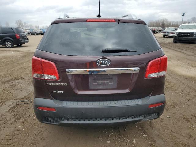 5XYKT3A69CG237007 - 2012 KIA SORENTO BASE MAROON photo 6