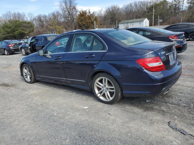 WDDGF8AB2EA949276 - 2014 MERCEDES-BENZ C 300 4MAT BLUE photo 2