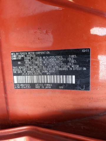 JTLZE4FE3CJ004775 - 2012 TOYOTA SCION XB Turuncu fotoğraf 12