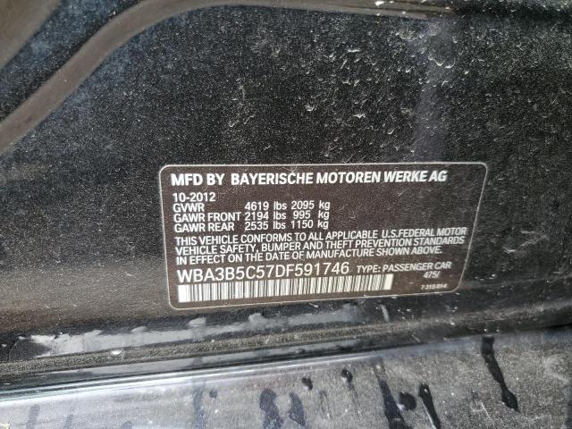 WBA3B5C57DF591746 - 2013 BMW 3 SERIES XI SULEV BLACK photo 13